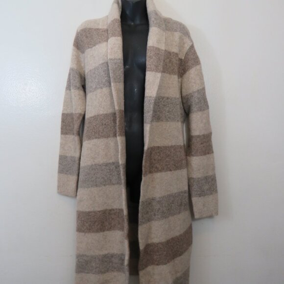 Jenni Kayne Size XS Belted Cardigan Sweater Striped Yak Alpaca Wool Blend Knit - Picture 3 of 7